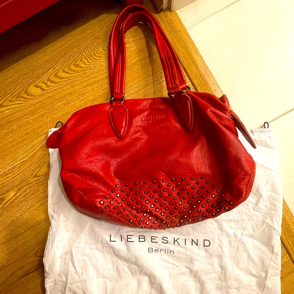 Liebeskind red leather bag with studs
